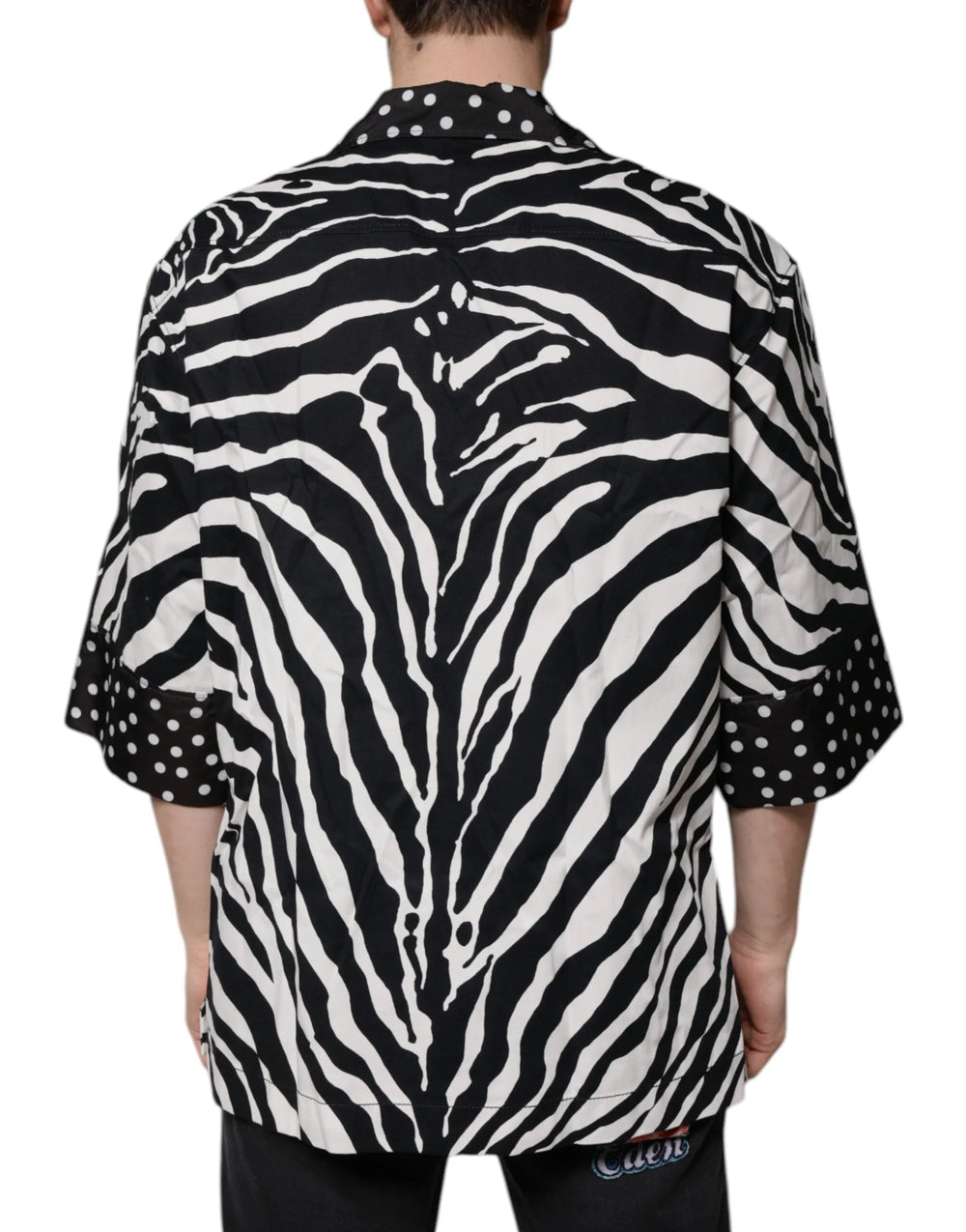 Dolce & Gabbana Black White Zebra Button Down Oversize Shirt - Shirts