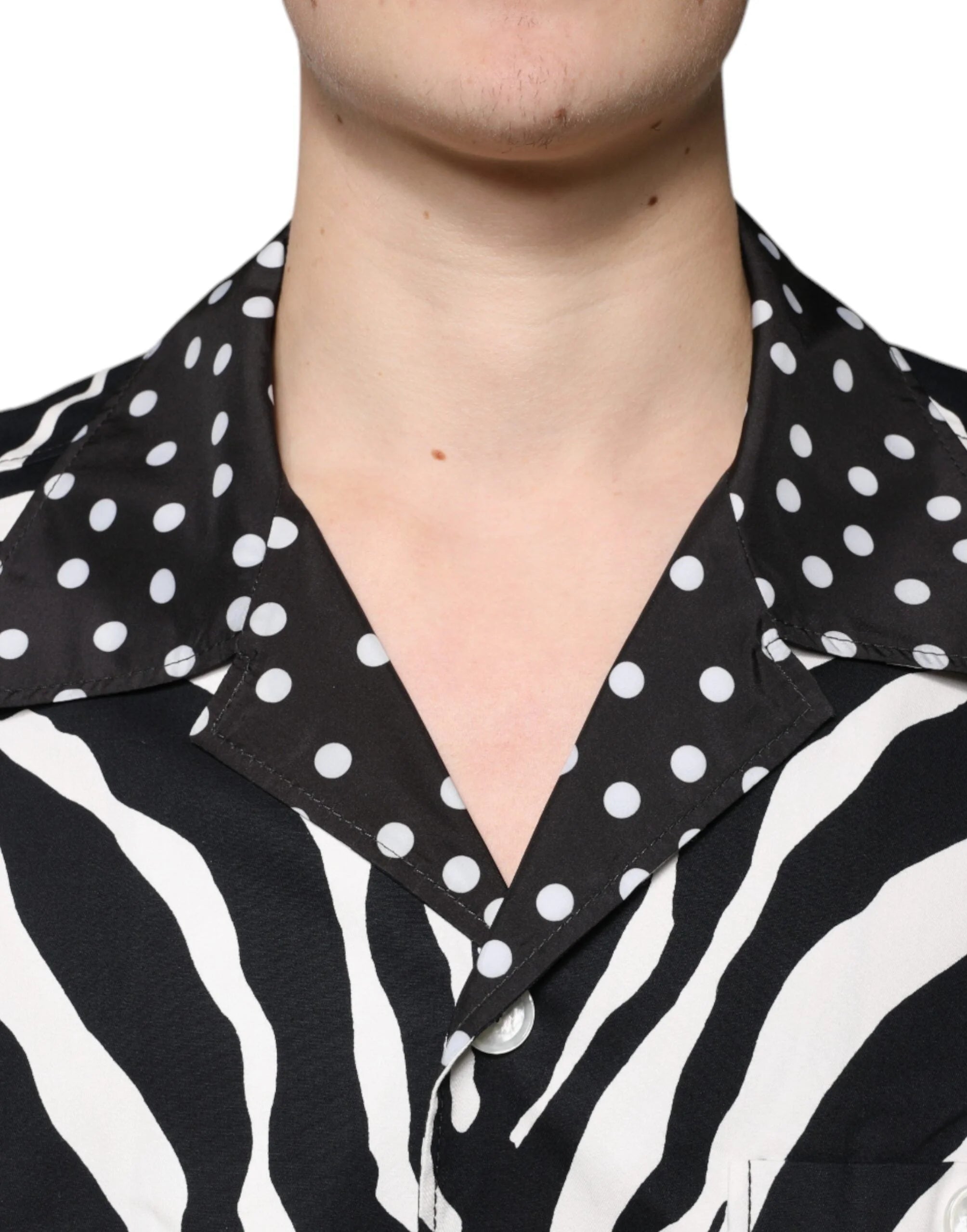 Dolce & Gabbana Black White Zebra Button Down Oversize Shirt - Shirts