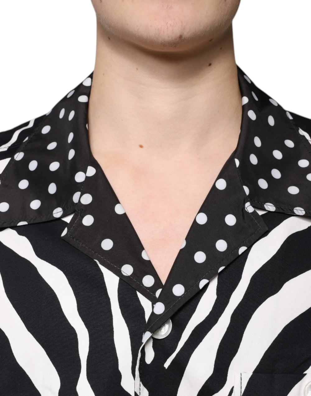 Dolce & Gabbana Black White Zebra Button Down Oversize Shirt - Shirts