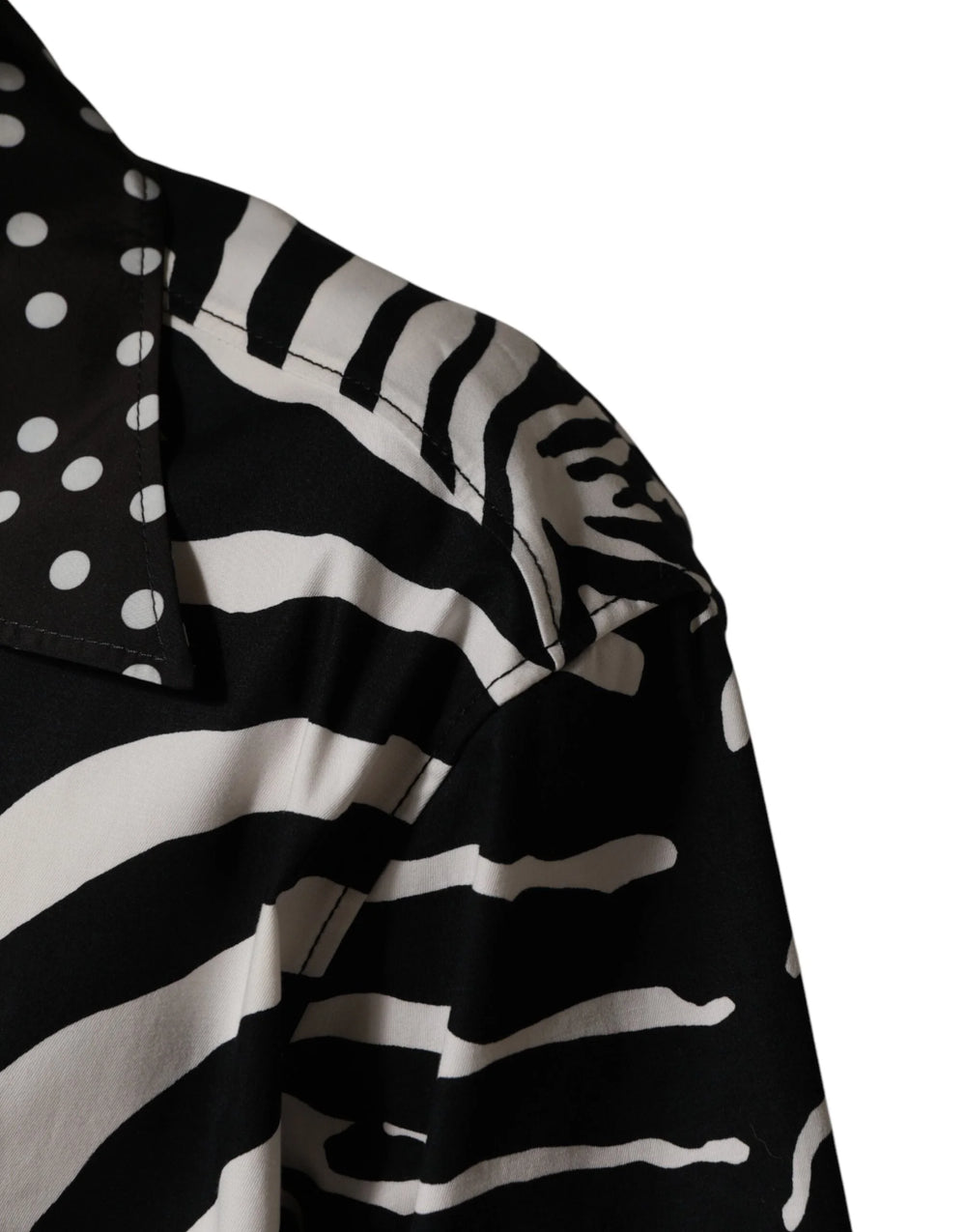 Dolce & Gabbana Black White Zebra ButtonDown Oversize Shirt - IT42 | XL