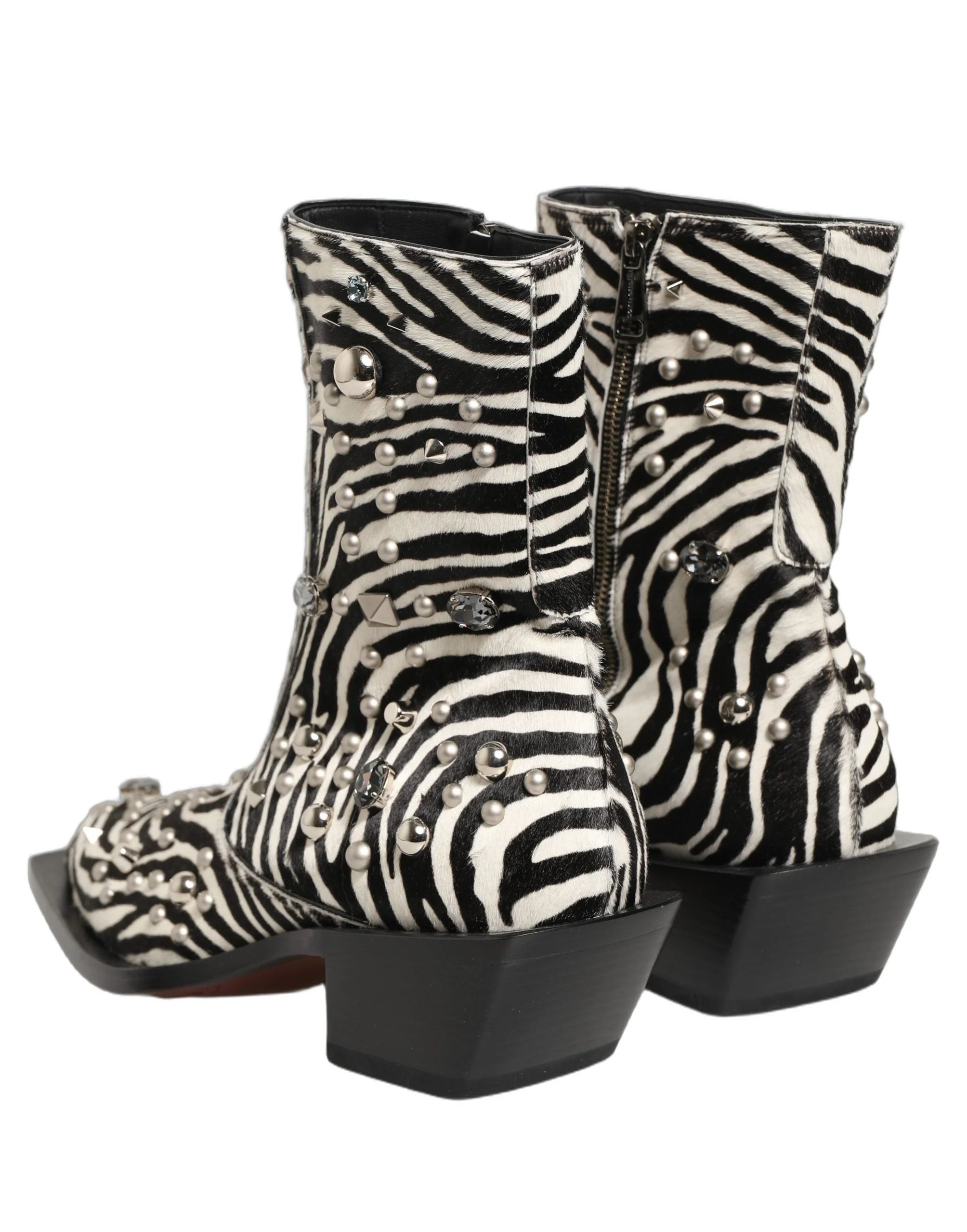 Dolce & Gabbana Černé bílé boty s aplikací zebry - EU44/US11