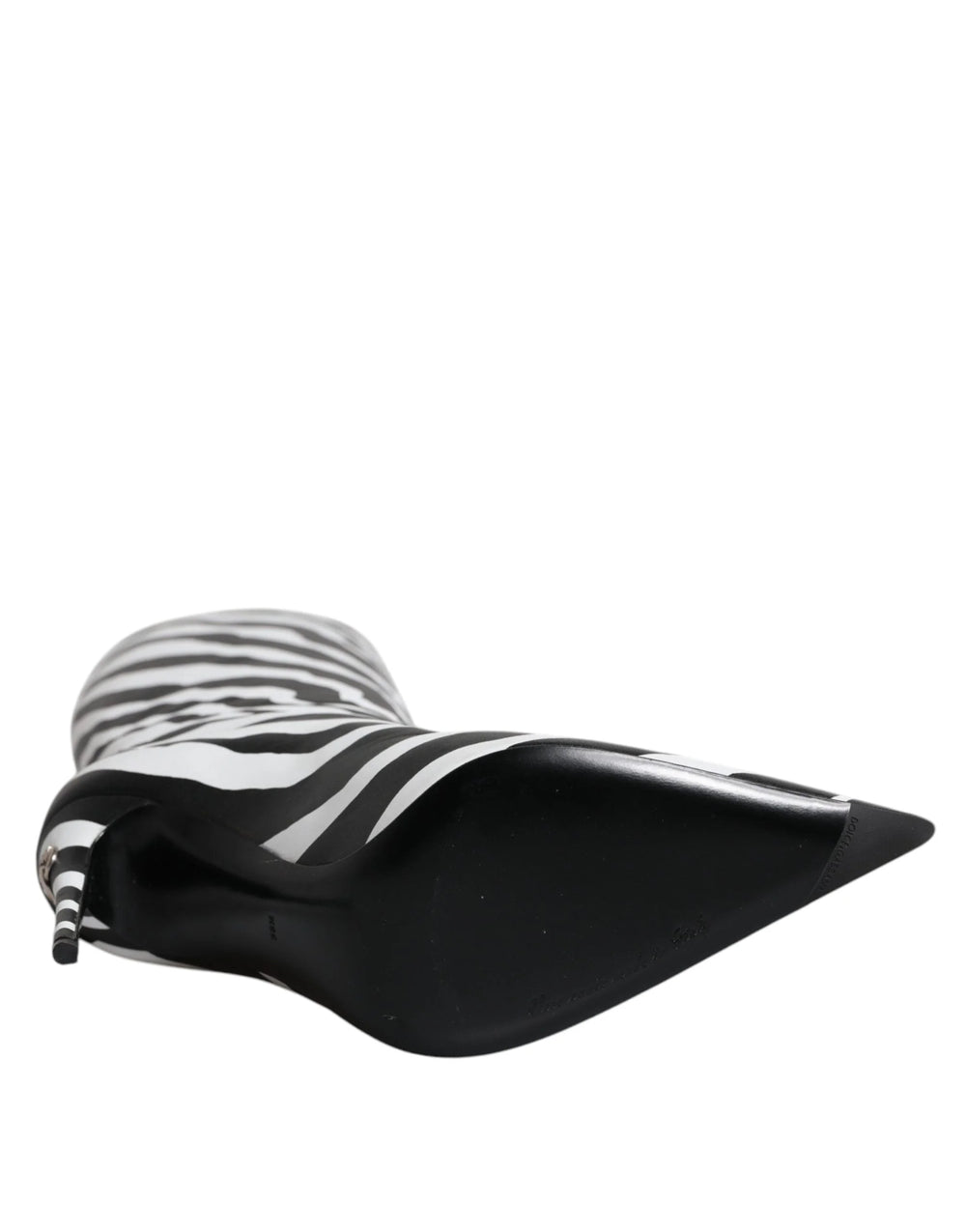 Dolce & Gabbana Black White Zebra Heels High Boots Shoes - EU35/US4.5