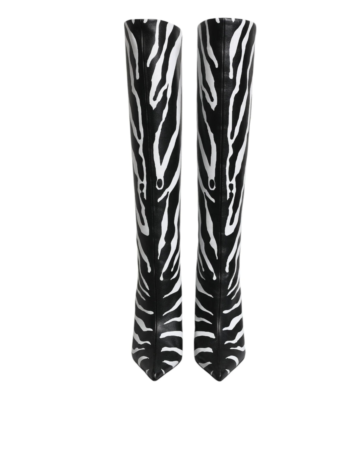 Dolce & Gabbana Black White Zebra Heels High Boots Shoes - EU35/US4.5