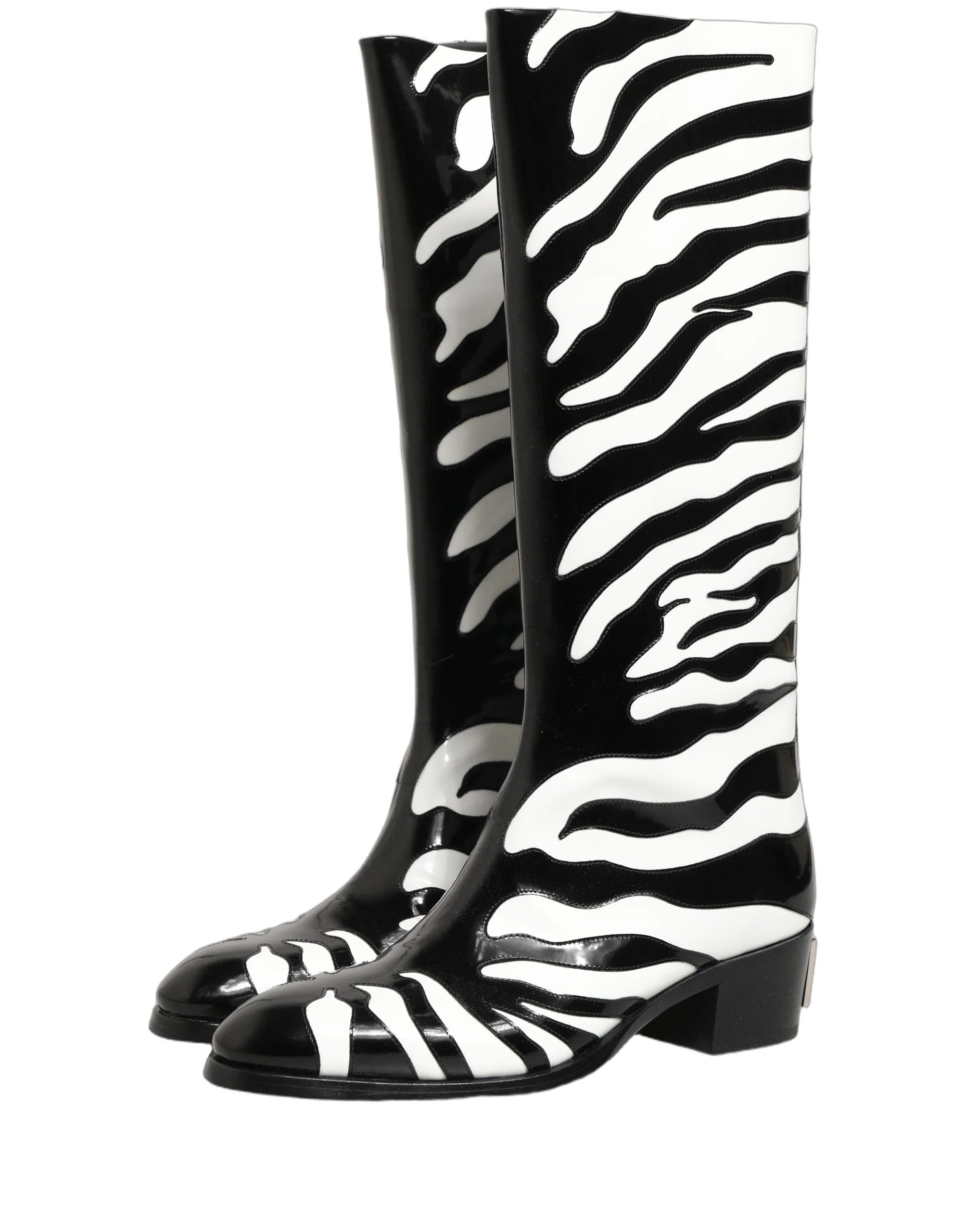 Dolce & Gabbana Čierno-biele zebra členkové topánky pre pánov - EU44/US11