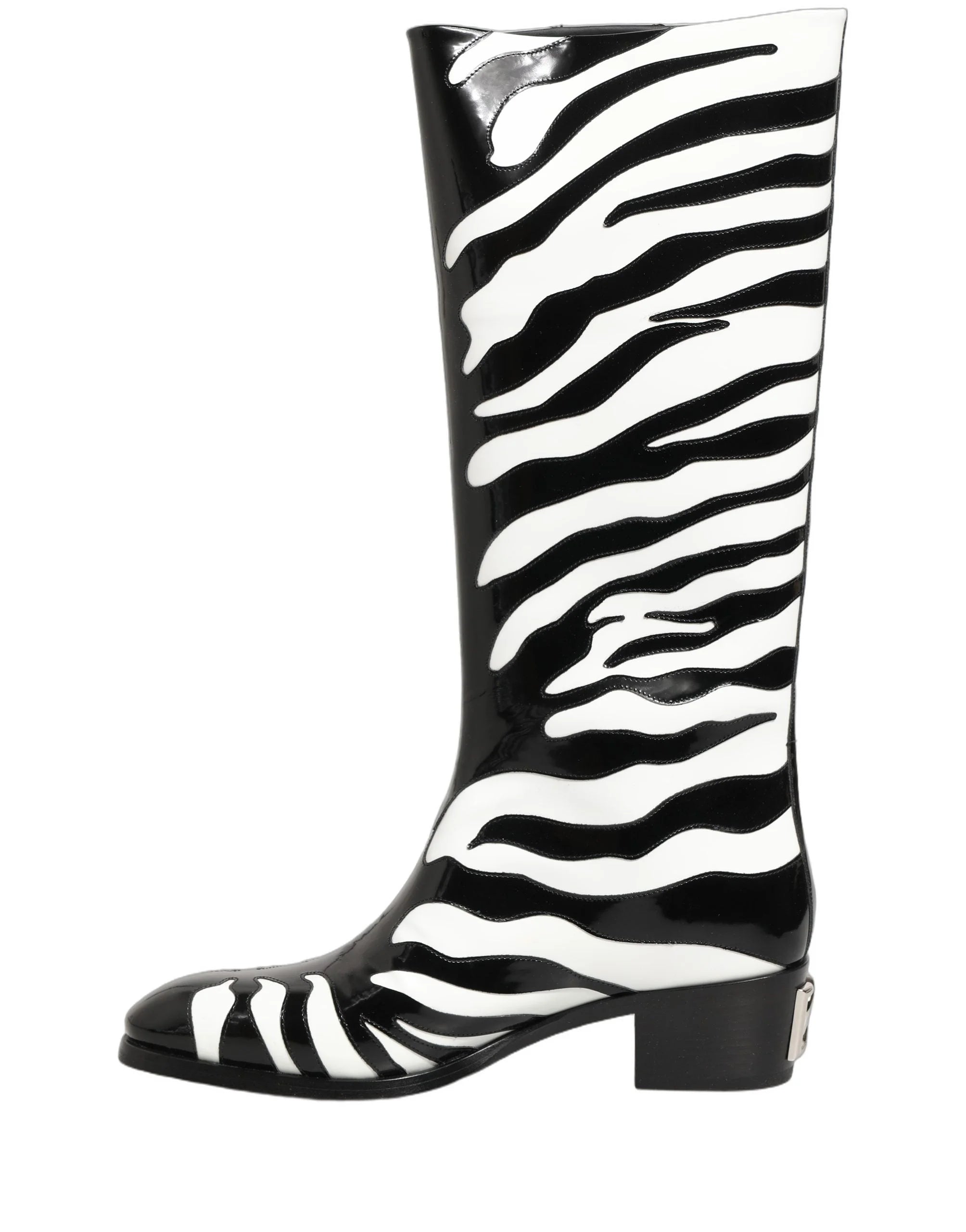 Dolce & Gabbana Čierno-biele zebra členkové topánky pre pánov - EU44/US11