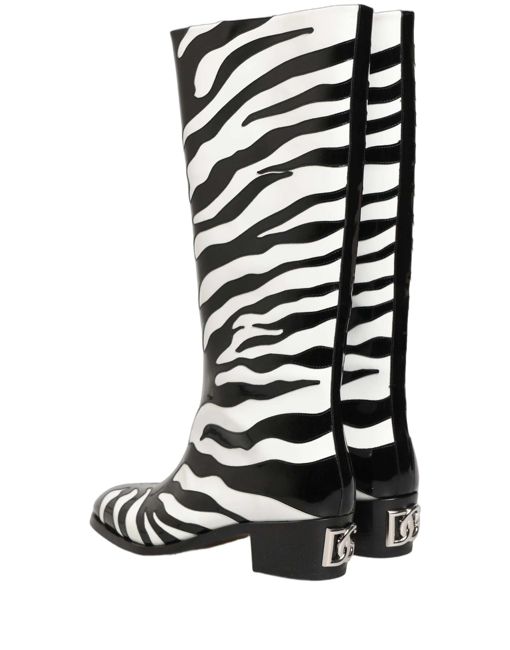 Dolce & Gabbana Čierno-biele zebra členkové topánky pre pánov - EU44/US11