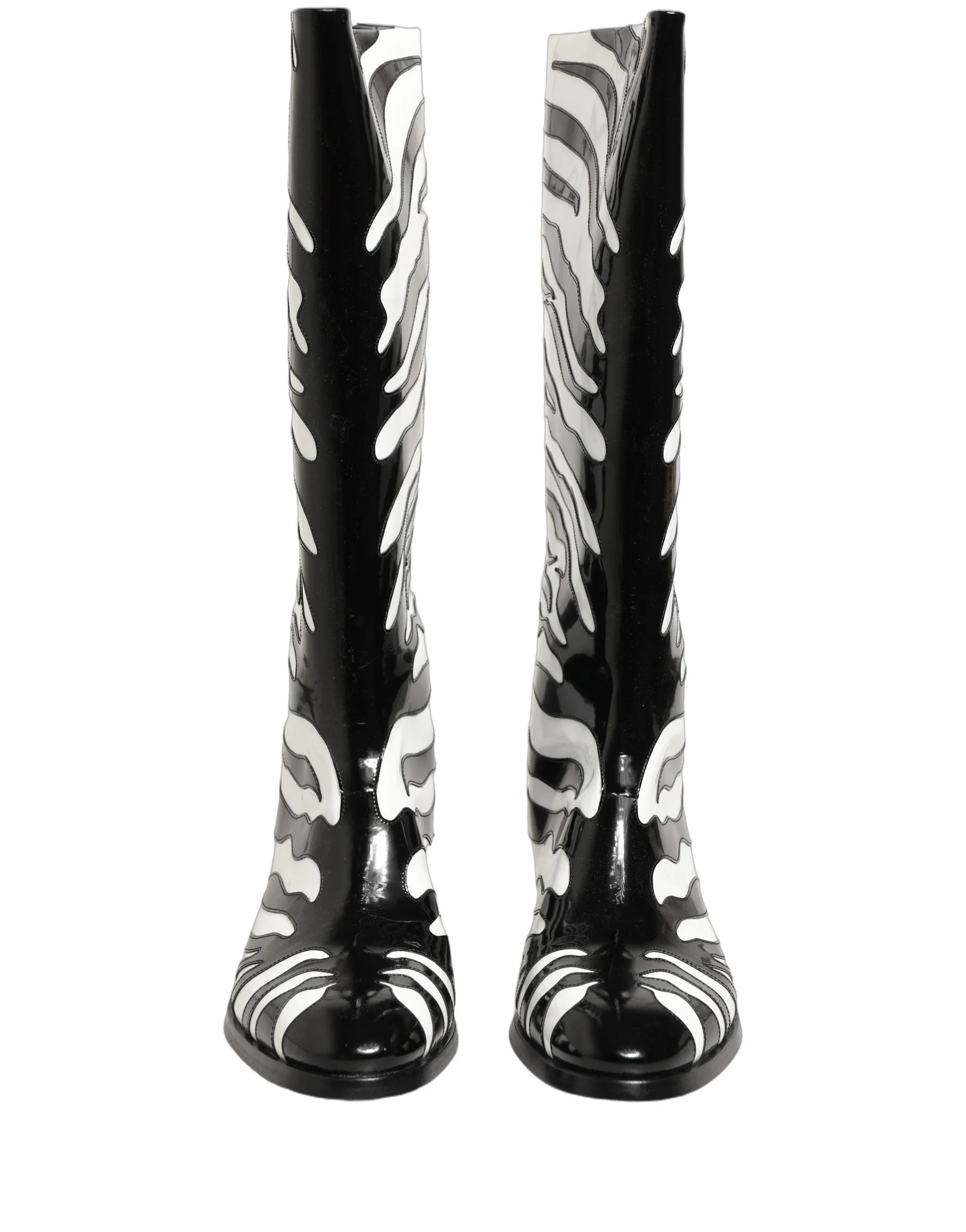 Dolce & Gabbana Čierno-biele zebra členkové topánky pre pánov - EU44/US11