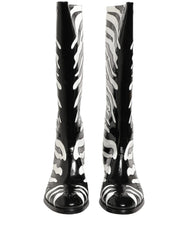 Dolce & Gabbana Čierno-biele zebra členkové topánky pre pánov - EU44/US11