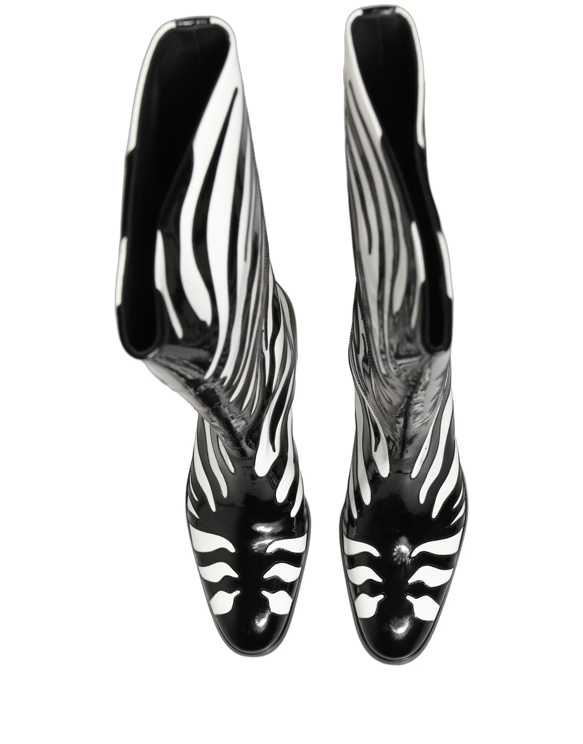Dolce & Gabbana Čierno-biele zebra členkové topánky pre pánov - EU44/US11