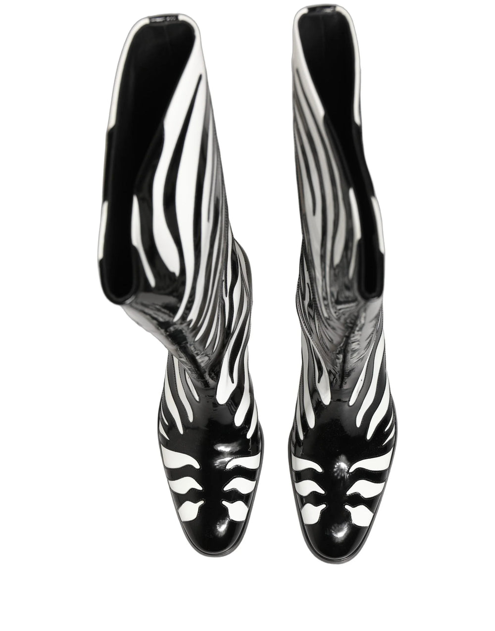 Dolce & Gabbana Čierno-biele zebra členkové topánky pre pánov - EU44/US11