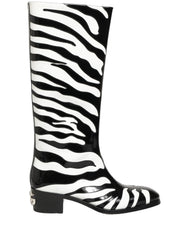 Dolce & Gabbana Čierno-biele zebra členkové topánky pre pánov - EU44/US11