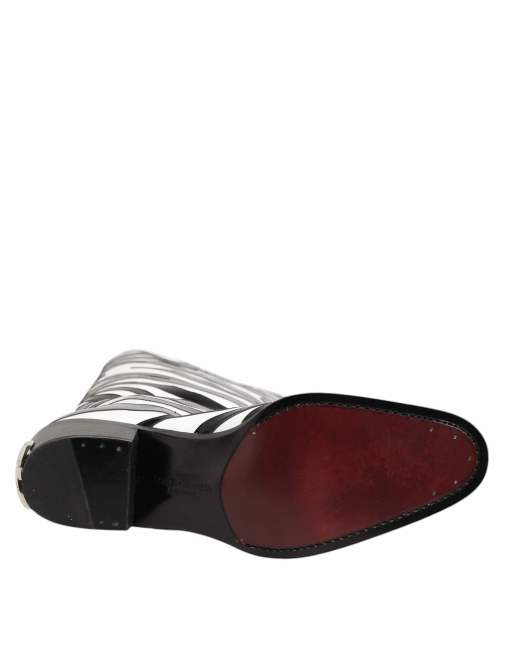 Dolce & Gabbana Black White Zebra Over The Calf Boots Shoes - EU44/US11 - Boots