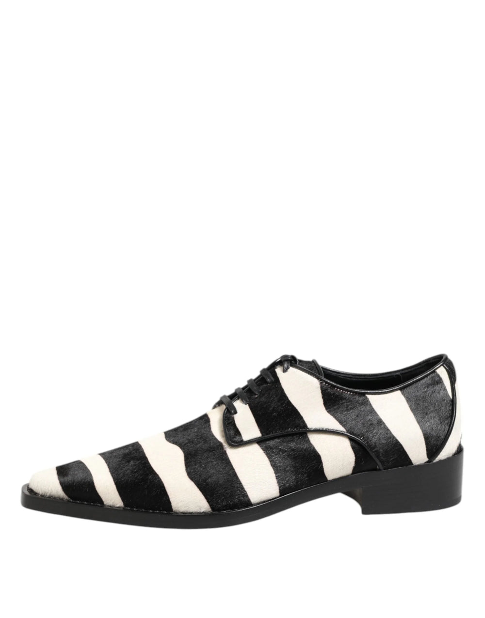 Dolce & Gabbana Black White Zebra Pony Fur Dress Shoes - Shoes