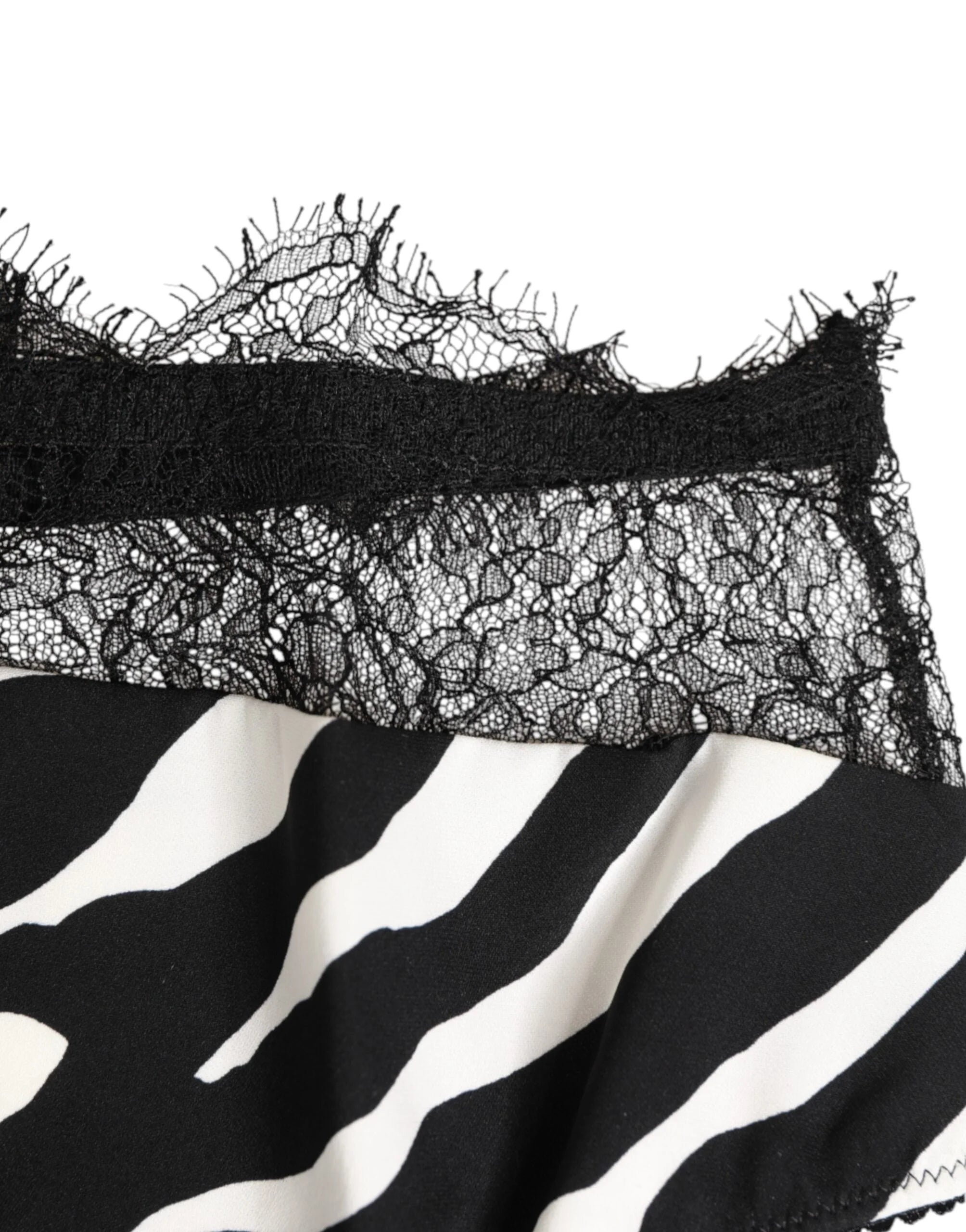 Dolce & Gabbana Black White Zebra Print Lace Trim High Underwear - IT2 | S