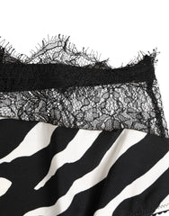 Dolce & Gabbana Black White Zebra Print Lace Trim High Underwear - IT2 | S
