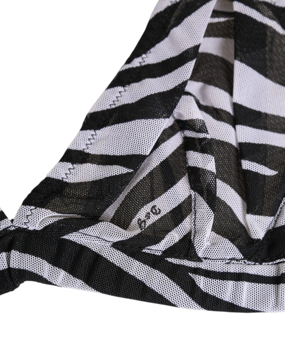 Dolce & Gabbana Black White Zebra Print Sheer Mesh Bralette Underwear - IT2 | S - Bras