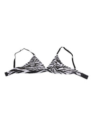 Dolce & Gabbana Black White Zebra Print Sheer Mesh Bralette Underwear - IT2 | S