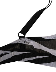 Dolce & Gabbana Black White Zebra Print Sheer Mesh Bralette Underwear - IT2 | S