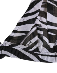 Dolce & Gabbana Black White Zebra Print Sheer Mesh Bralette Underwear - IT2 | S