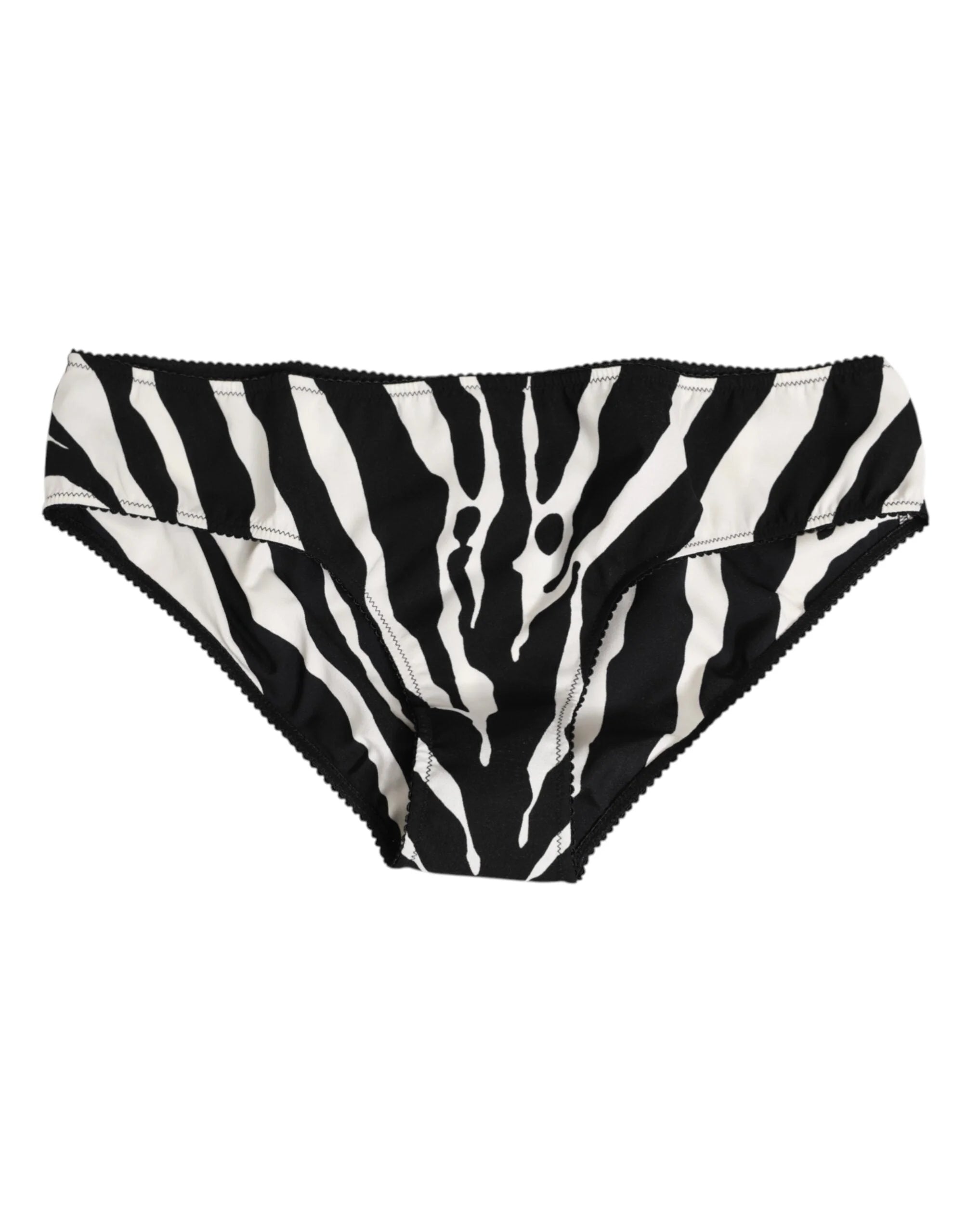 Dolce & Gabbana Black White Zebra Print Slip Briefs Underwear - Briefs