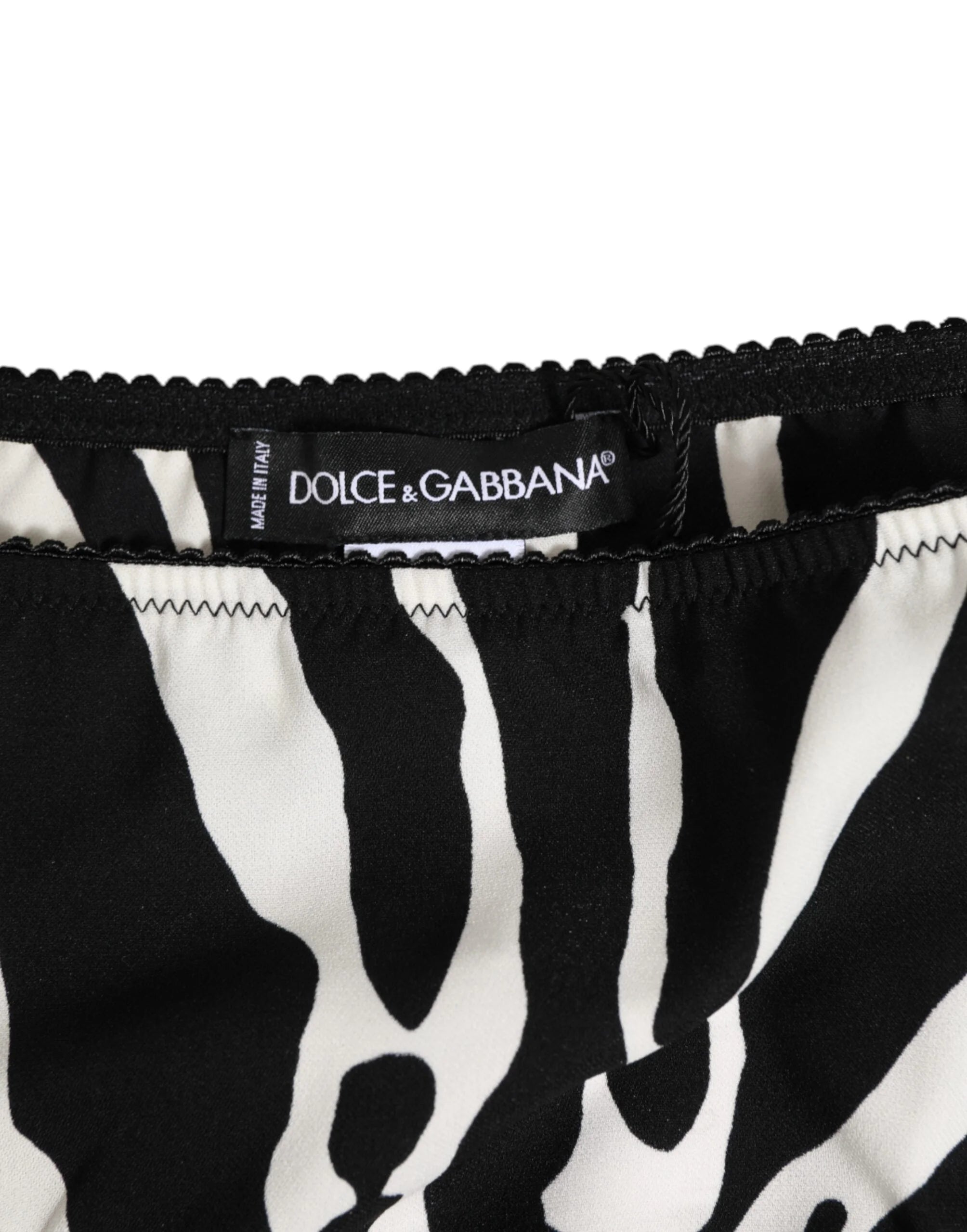 Dolce & Gabbana Black White Zebra Print Slip Briefs Underwear - Briefs