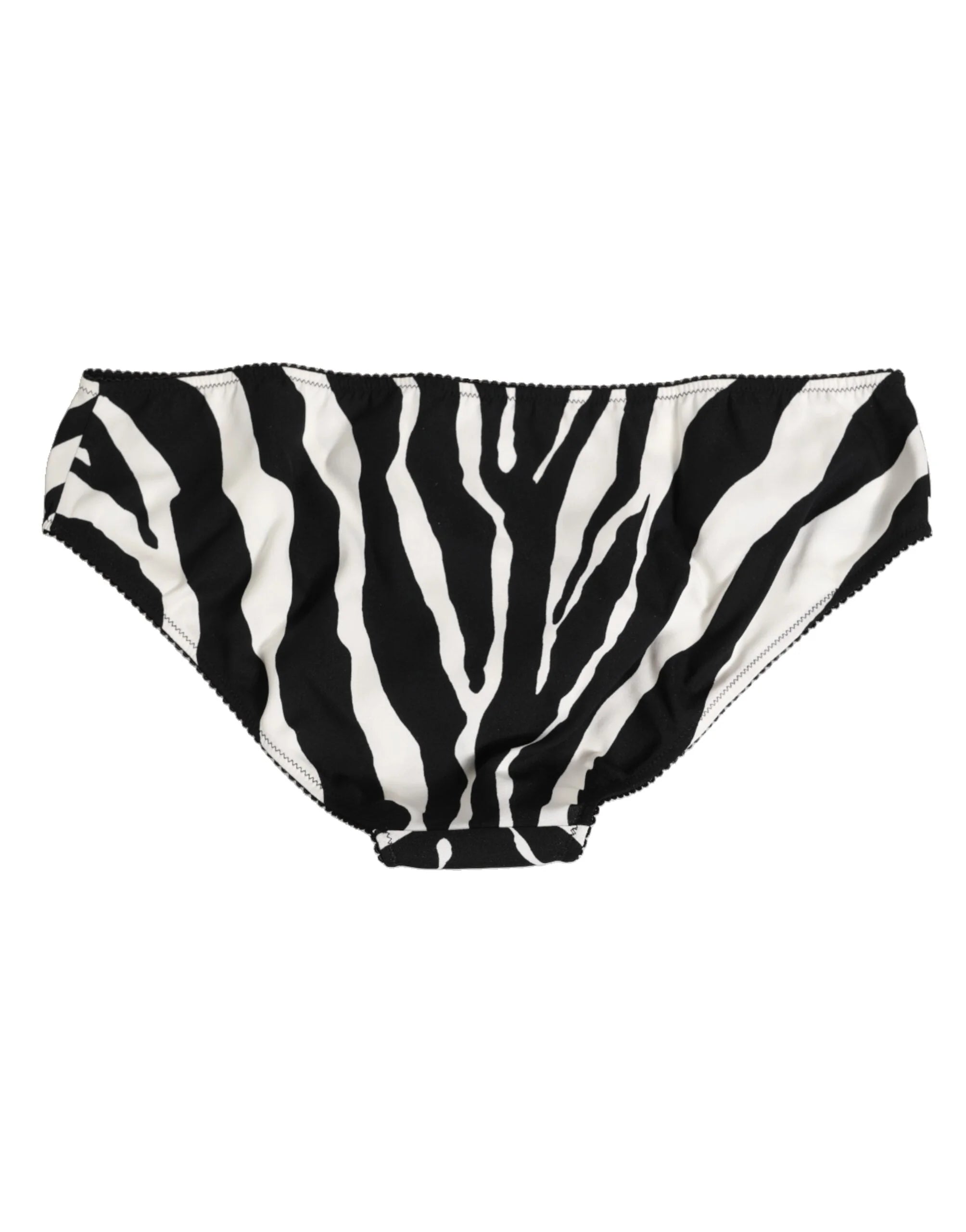 Dolce & Gabbana Black White Zebra Print Slip Briefs Underwear - Briefs