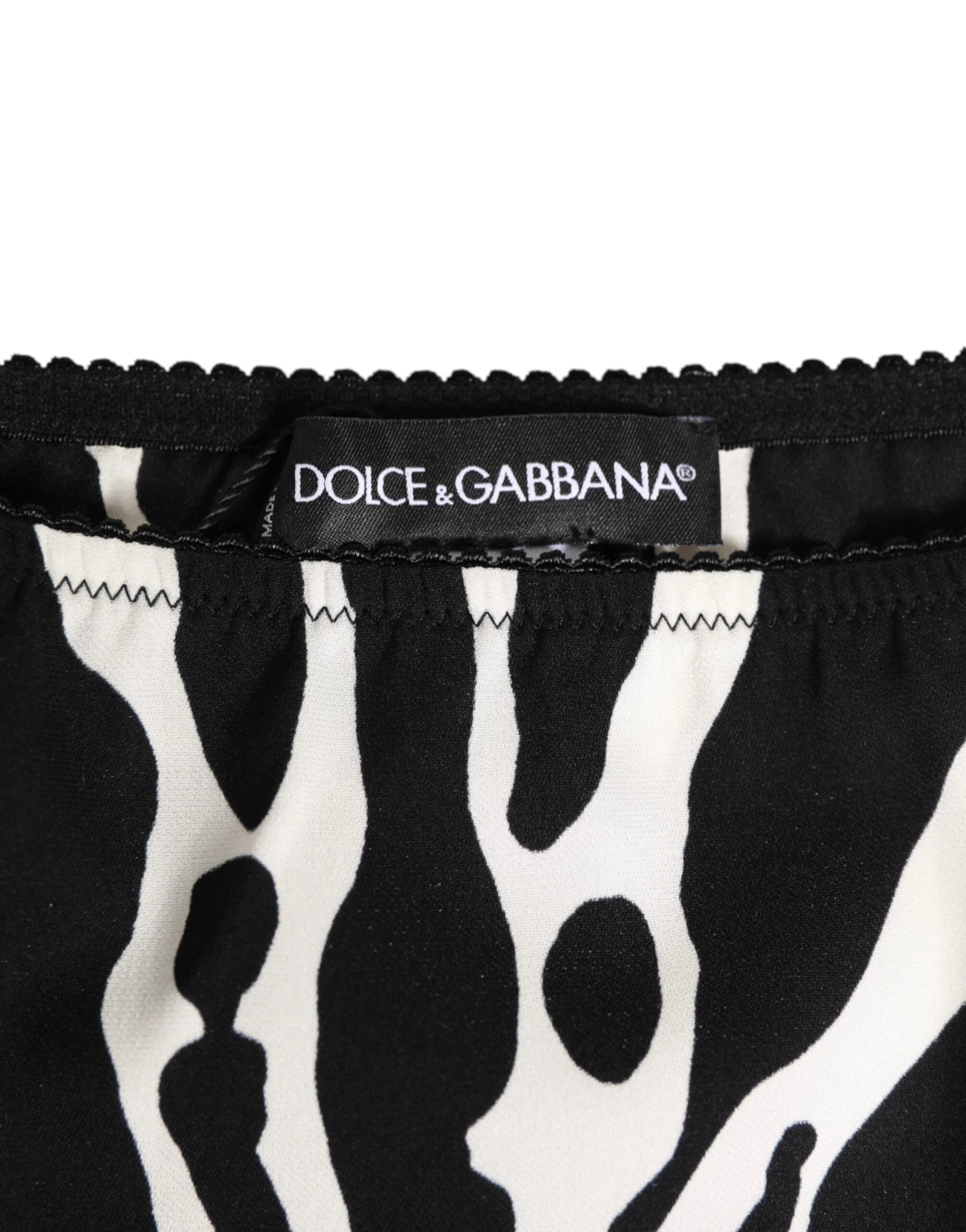 Dolce & Gabbana Black White Zebra Print Slip Briefs Underwear - IT2 | S