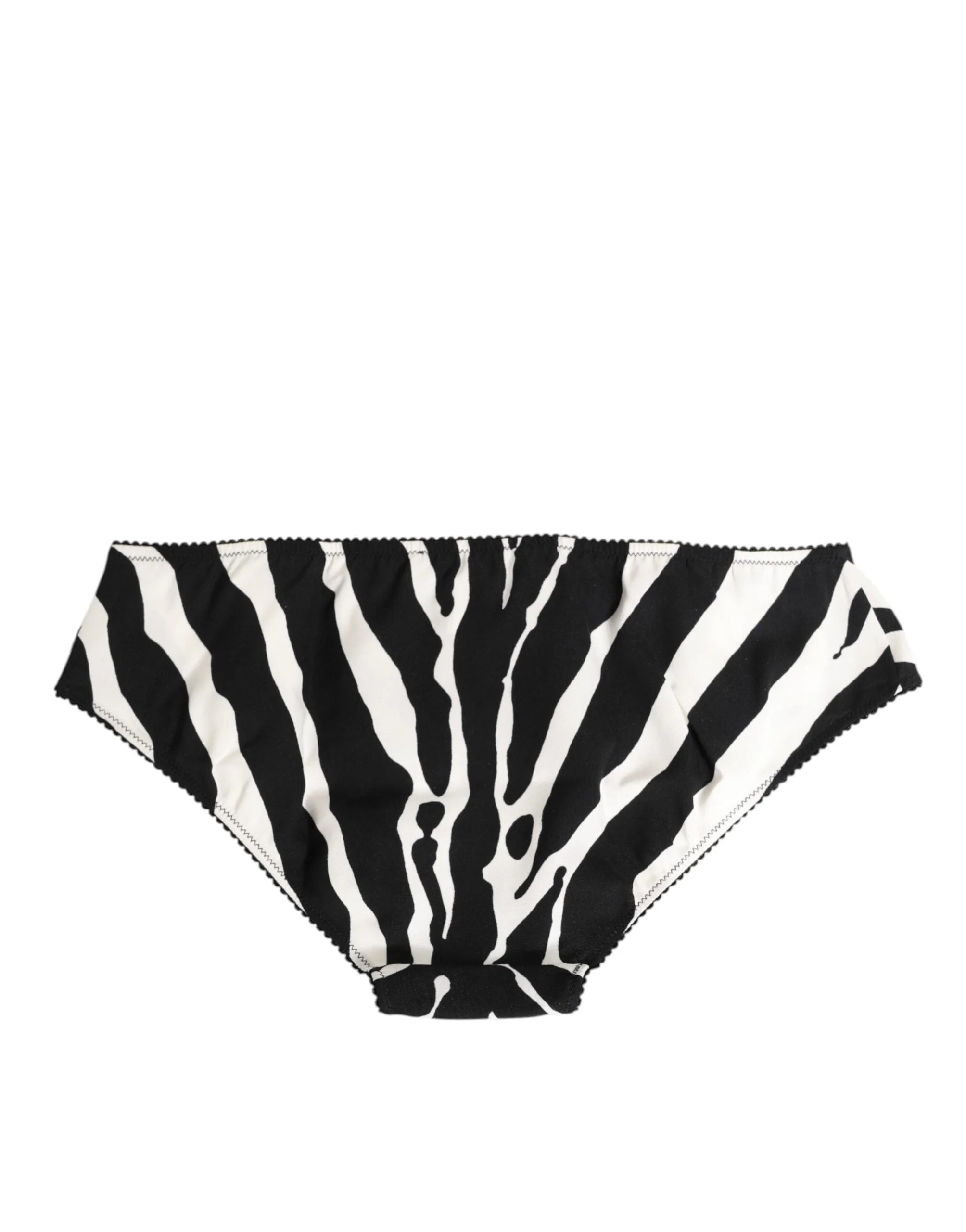 Dolce & Gabbana Black White Zebra Print Slip Briefs Underwear - IT2 | S