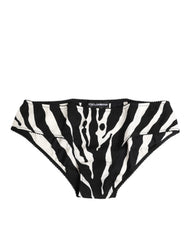 Dolce & Gabbana Black White Zebra Print Slip Briefs Underwear - IT2 | S