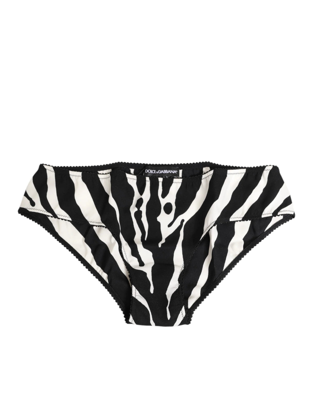 Dolce & Gabbana Black White Zebra Print Slip Briefs Underwear - IT2 | S