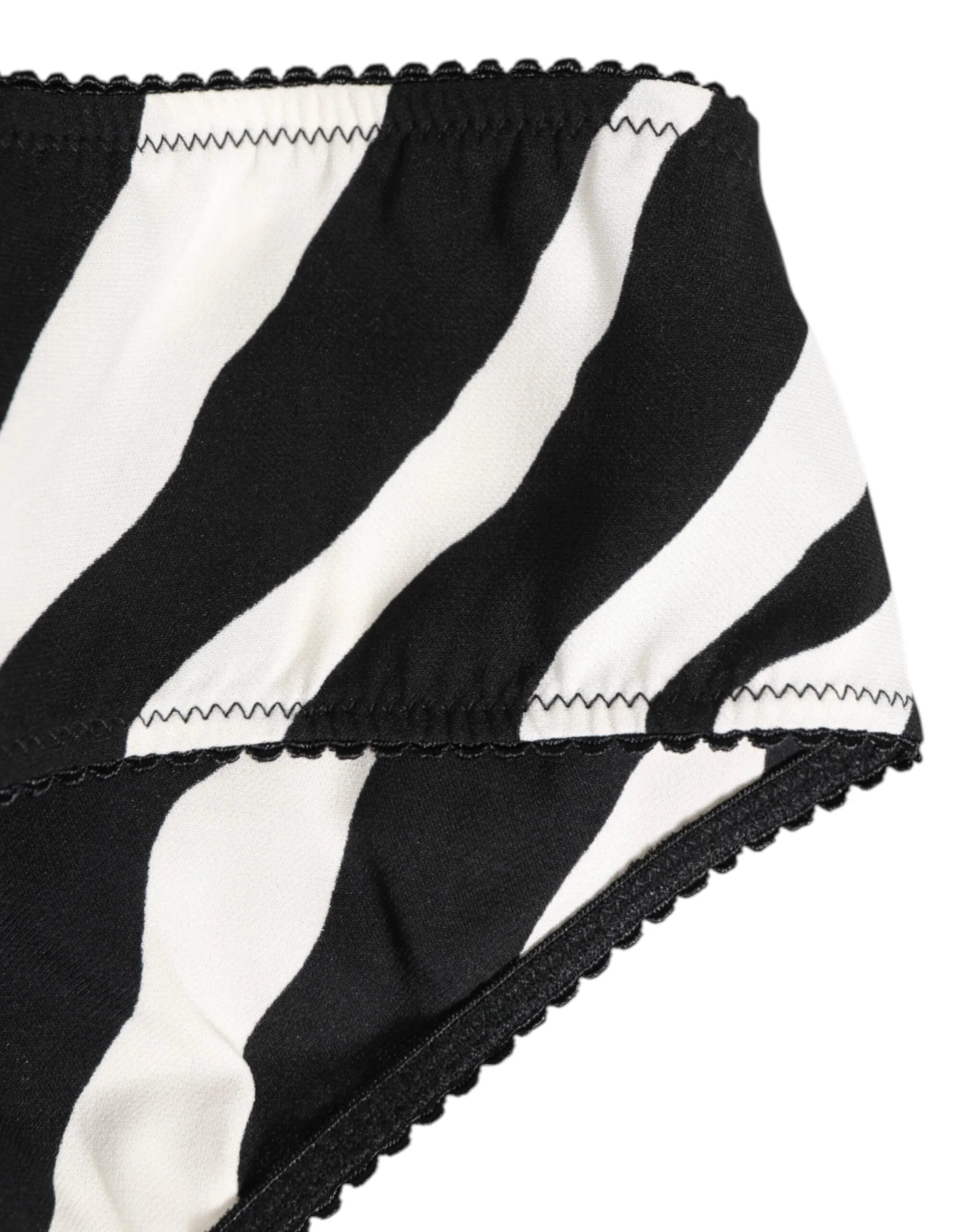 Dolce & Gabbana Black White Zebra Print Slip Briefs Underwear - IT2 | S