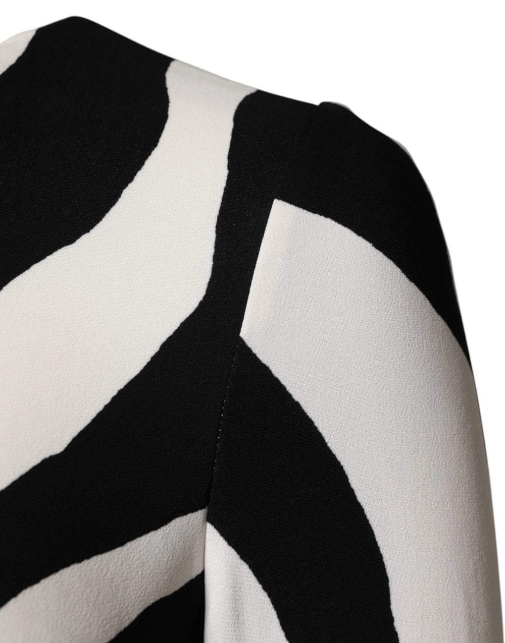 Dolce & Gabbana Black White Zebra Viscose Sheath Midi Dress