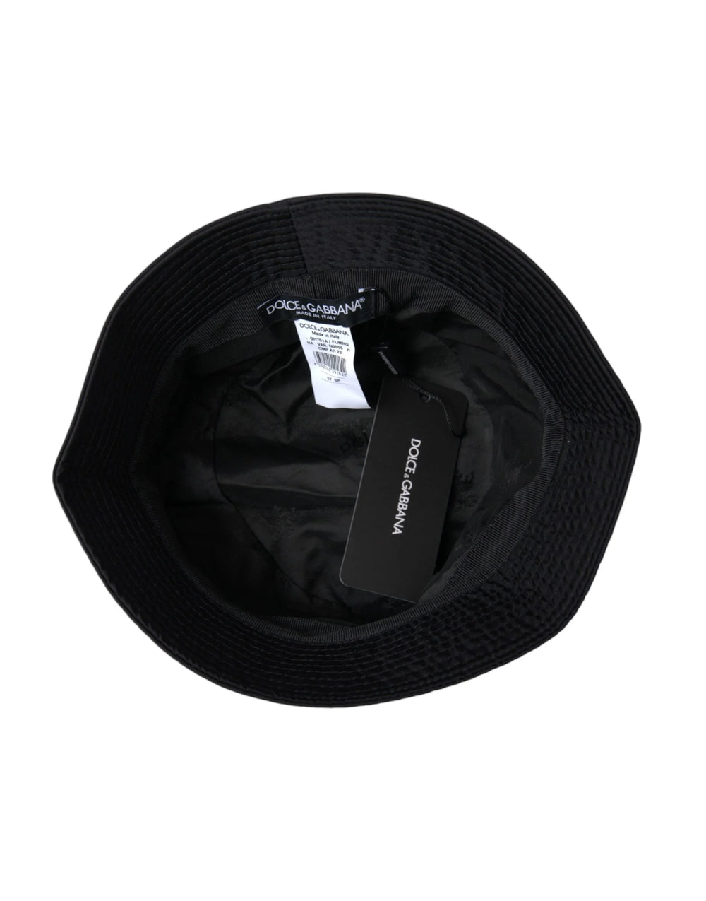 Dolce & Gabbana Black Wide Brim Cap Bucket Hat Men - 57 cm|S - Bucket Hats