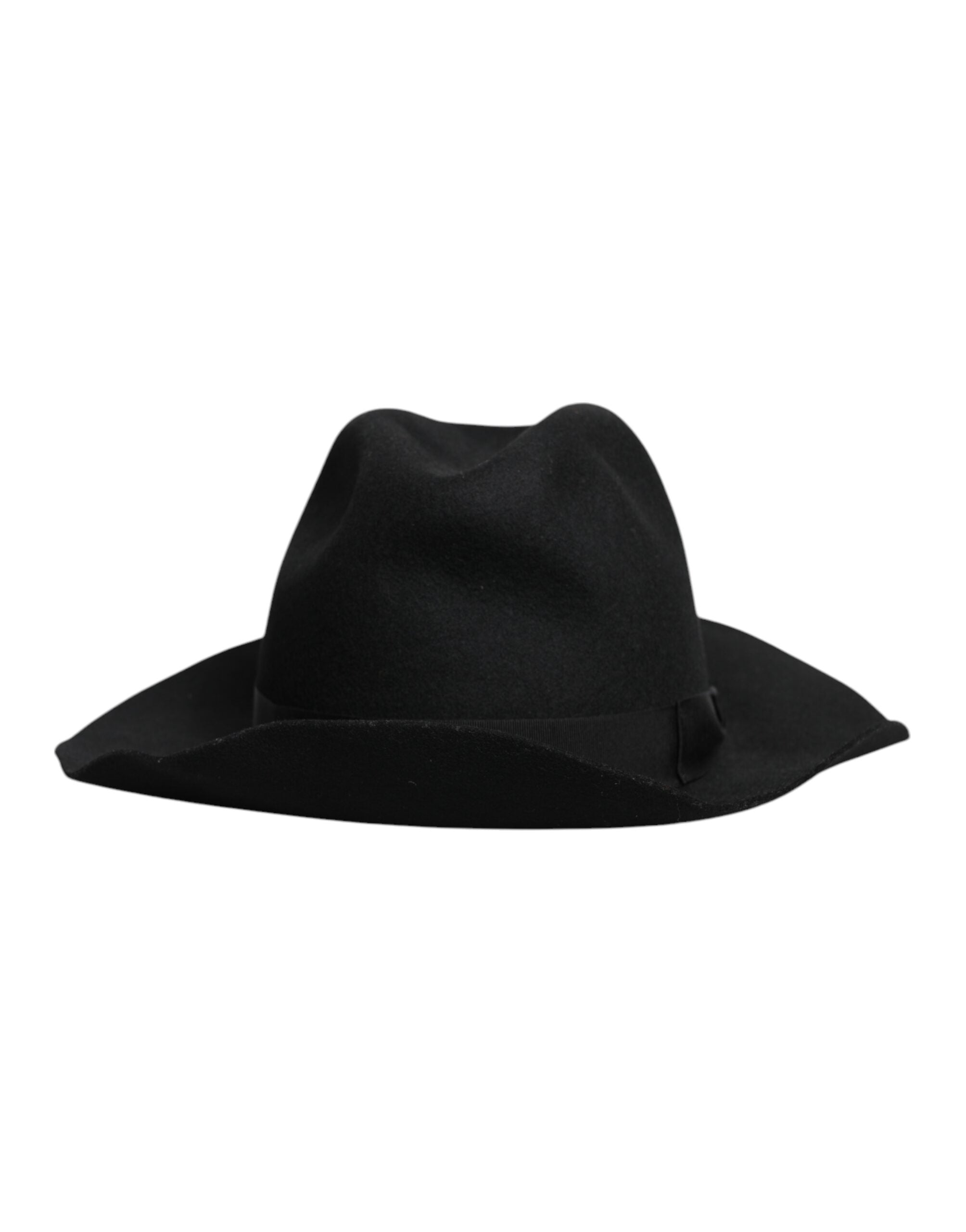 Dolce & Gabbana Black Wide Brim Trilby Fedora Hat - 57 cm|S
