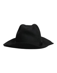 Dolce & Gabbana Black Wide Brim Trilby Fedora Hat - 57 cm|S