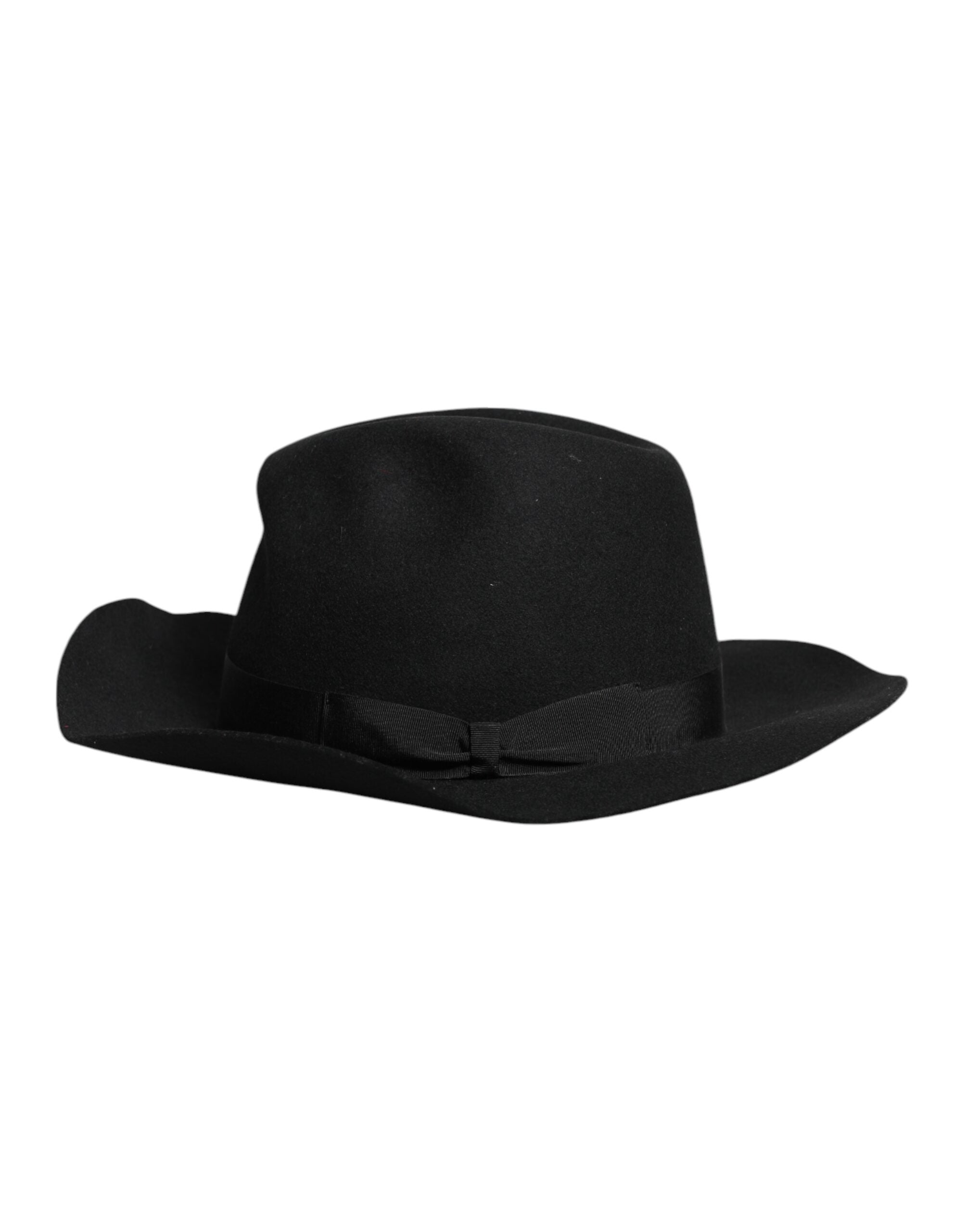 Dolce & Gabbana Black Wide Brim Trilby Fedora Hat - 57 cm|S