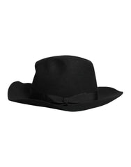 Dolce & Gabbana Black Wide Brim Trilby Fedora Hat - 57 cm|S - Fedoras