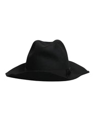 Dolce & Gabbana Black Wide Brim Trilby Fedora Hat - 57 cm|S - Fedoras