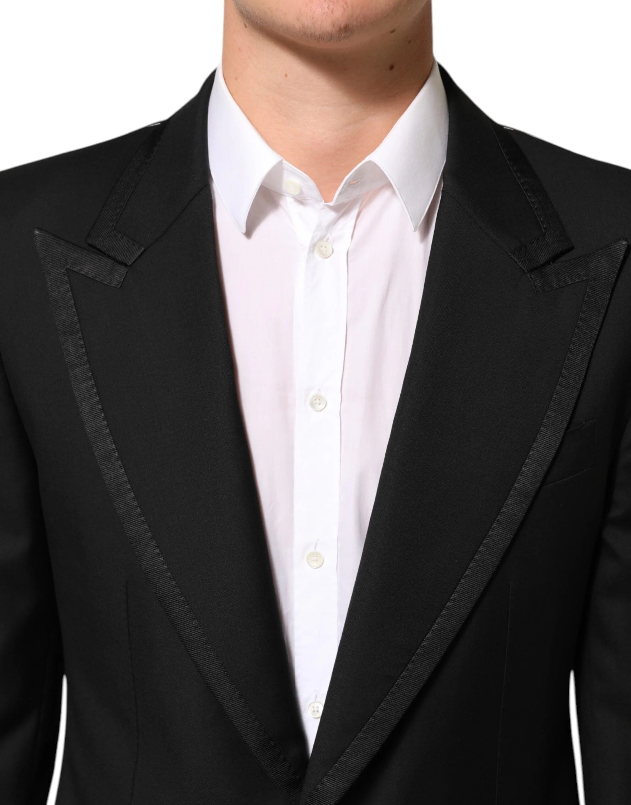 Dolce & Gabbana Black Wool 1 Button Suit Jacket Men Blazer - IT52 | XL - Sport Jackets