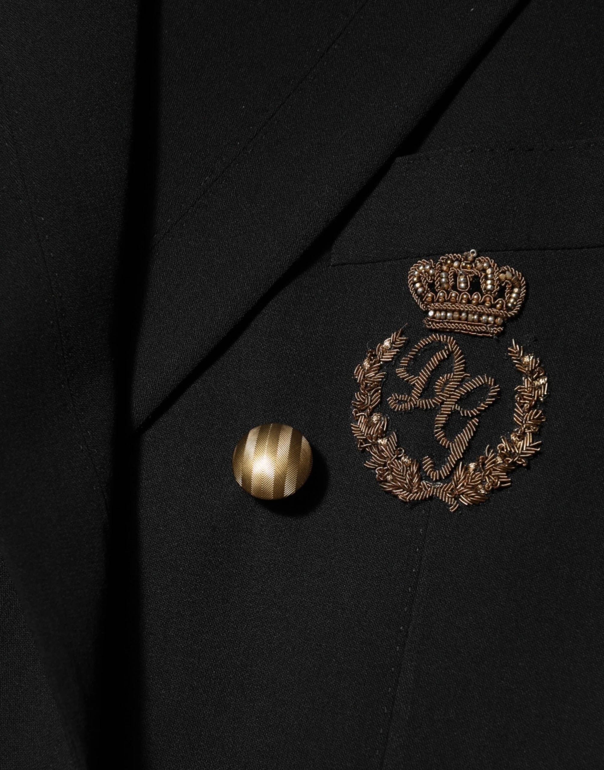 Dolce & Gabbana Black Wool 2 Buttons Suit Men Jacket Blazer - IT50 | L - Sport Jackets