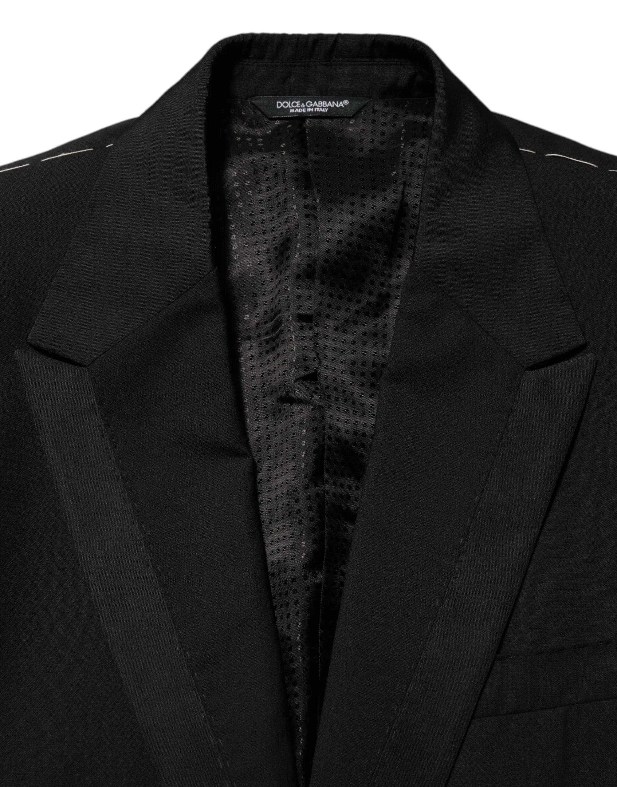 Dolce & Gabbana Black Wool 2 Buttons Suit Men Jacket Blazer - IT52 | XL - Sport Jackets
