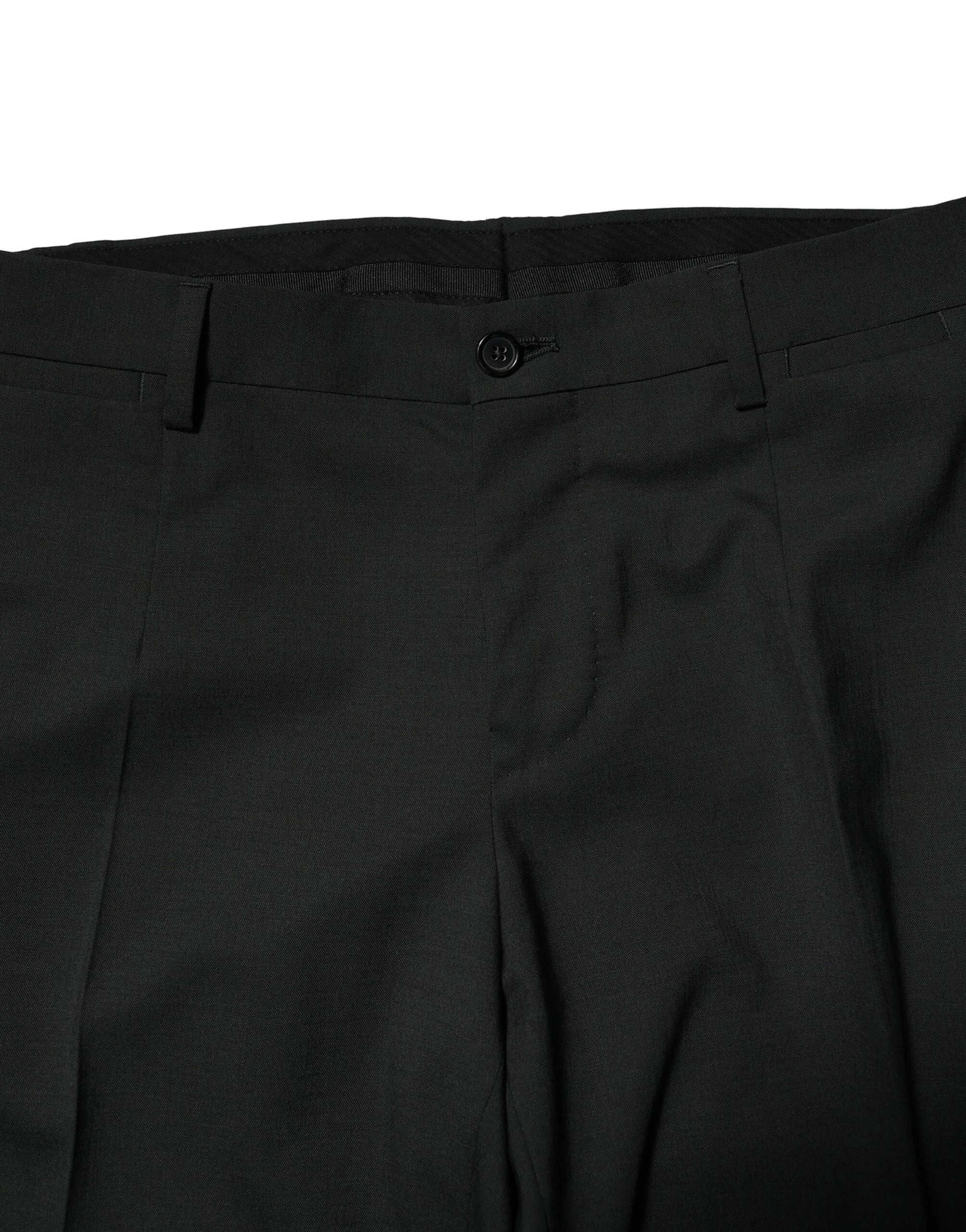 Dolce & Gabbana Black Wool 2 Piece Single Breasted Suit - IT46 | S - Pant Suits