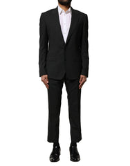 Dolce & Gabbana Black Wool 2 Piece Single Breasted Suit - IT46 | S - Pant Suits