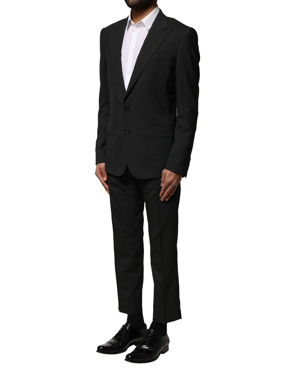 Dolce & Gabbana Black Wool 2 Piece Single Breasted Suit - IT46 | S - Pant Suits