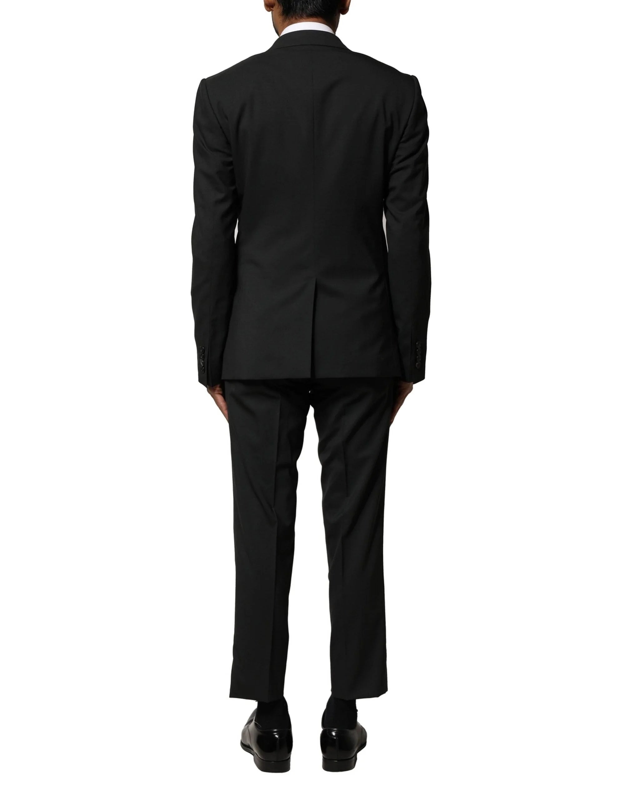 Dolce & Gabbana Black Wool 2 Piece Single Breasted Suit - IT46 | S - Pant Suits