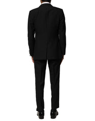 Dolce & Gabbana Black Wool 3 Piece Single Breasted Suit - IT46 | S - Suits