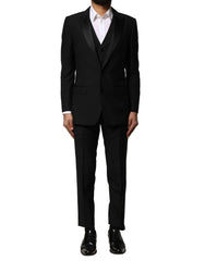 Dolce & Gabbana Black Wool 3 Piece Single Breasted Suit - IT46 | S - Suits
