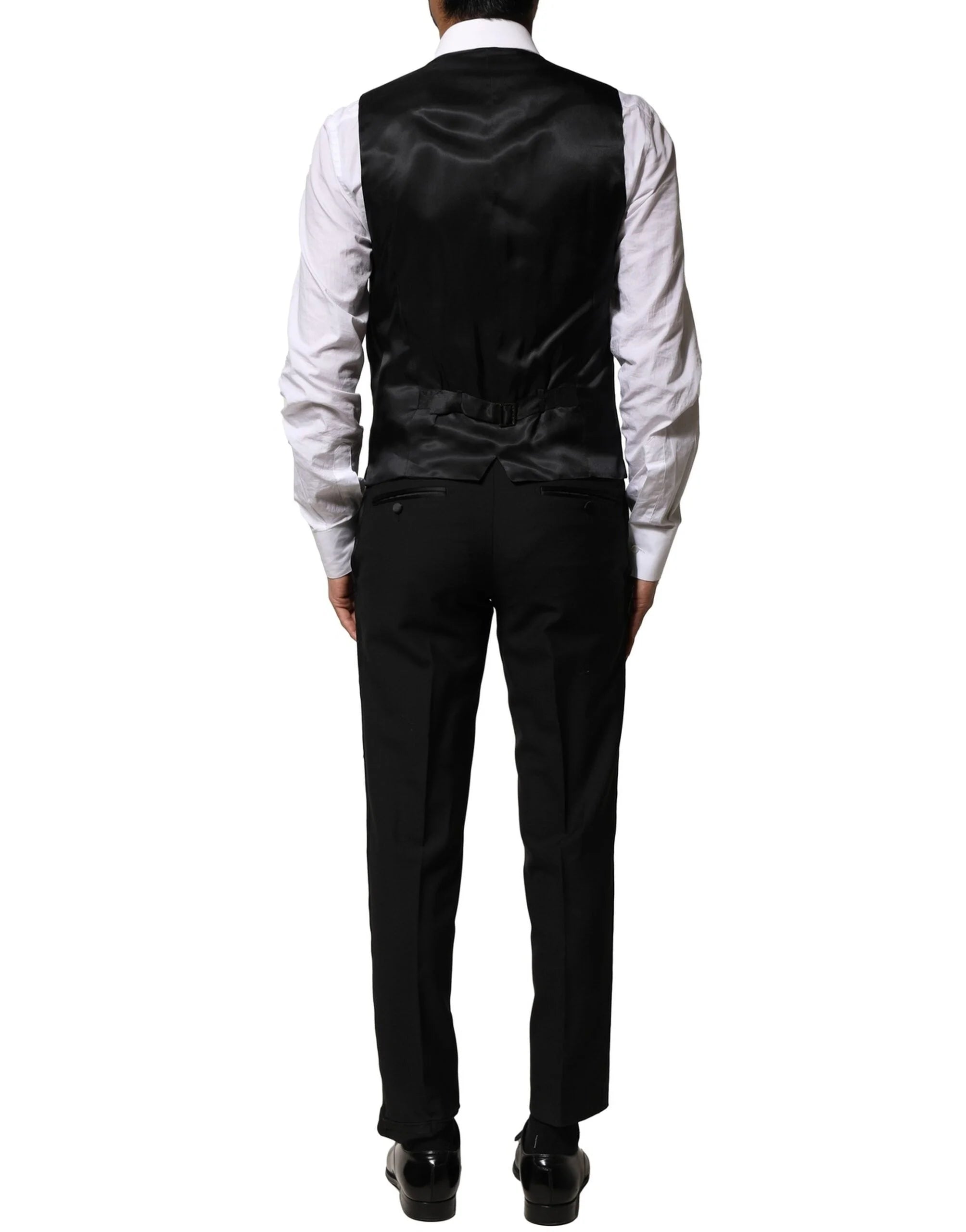 Dolce & Gabbana Black Wool 3 Piece Single Breasted Suit - IT46 | S - Suits