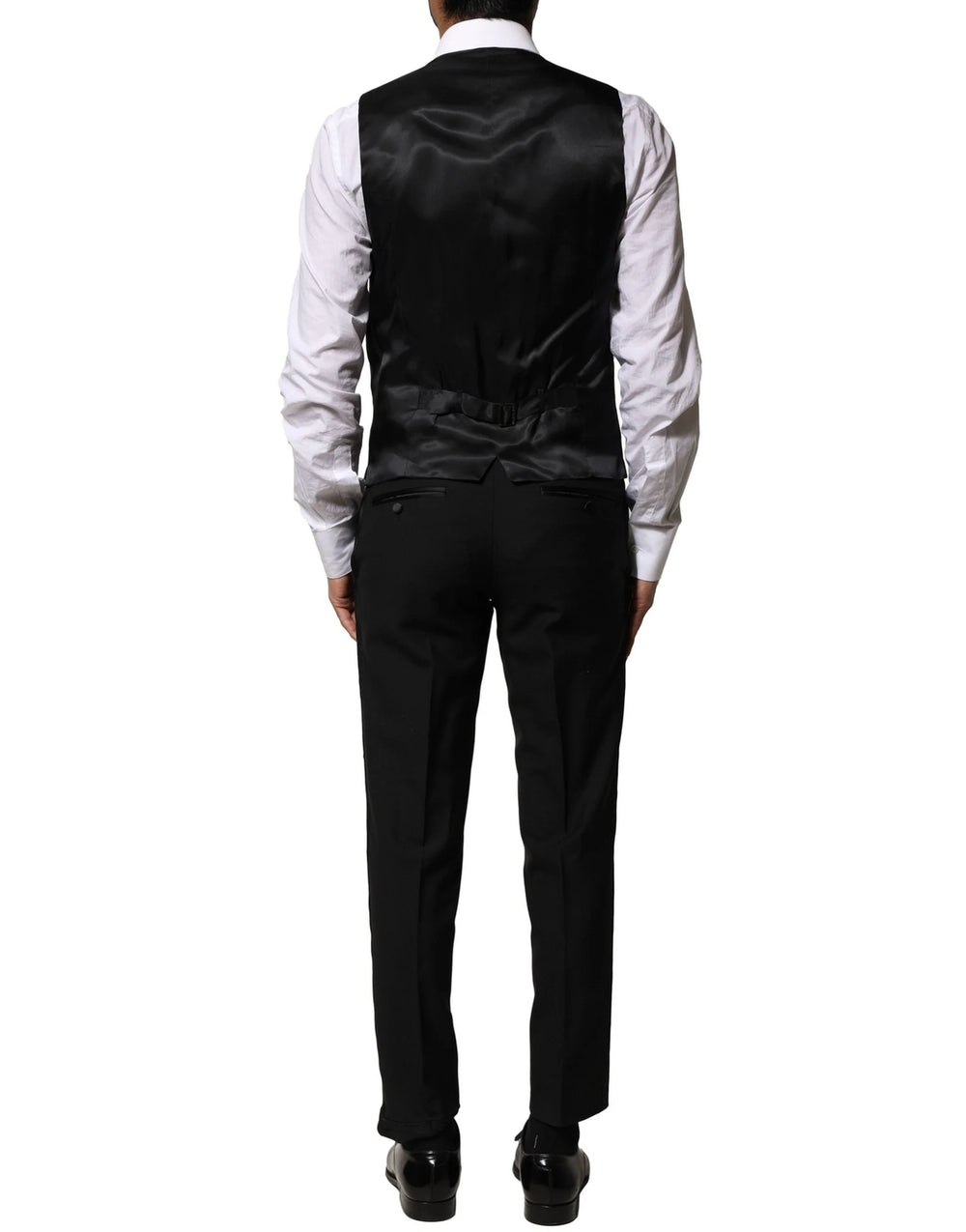 Dolce & Gabbana Black Wool 3 Piece Single Breasted Suit - IT46 | S - Suits