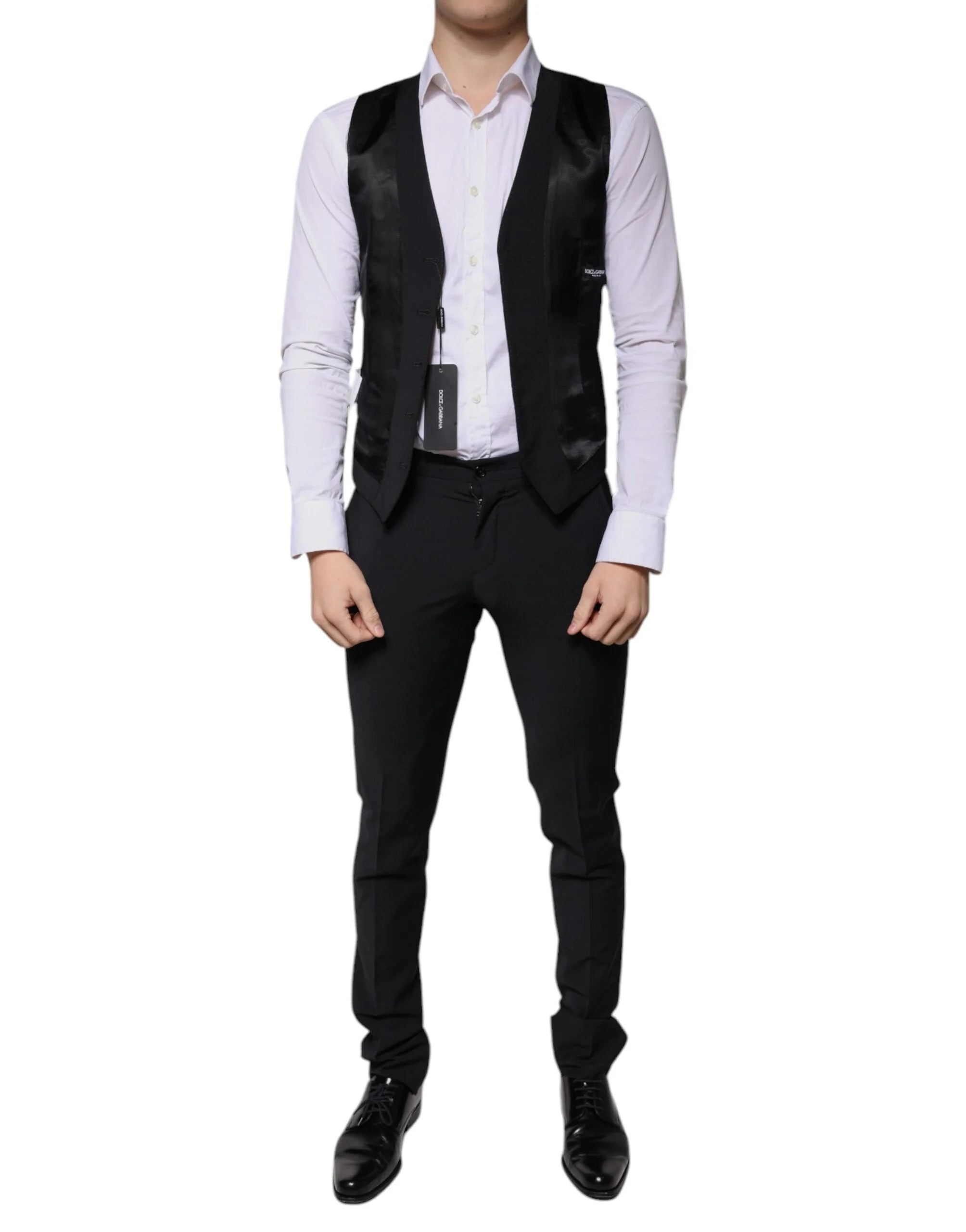 Dolce & Gabbana Black Wool 3 Piece Slim Fit Formal Men Suit - IT44 | XS - Suits